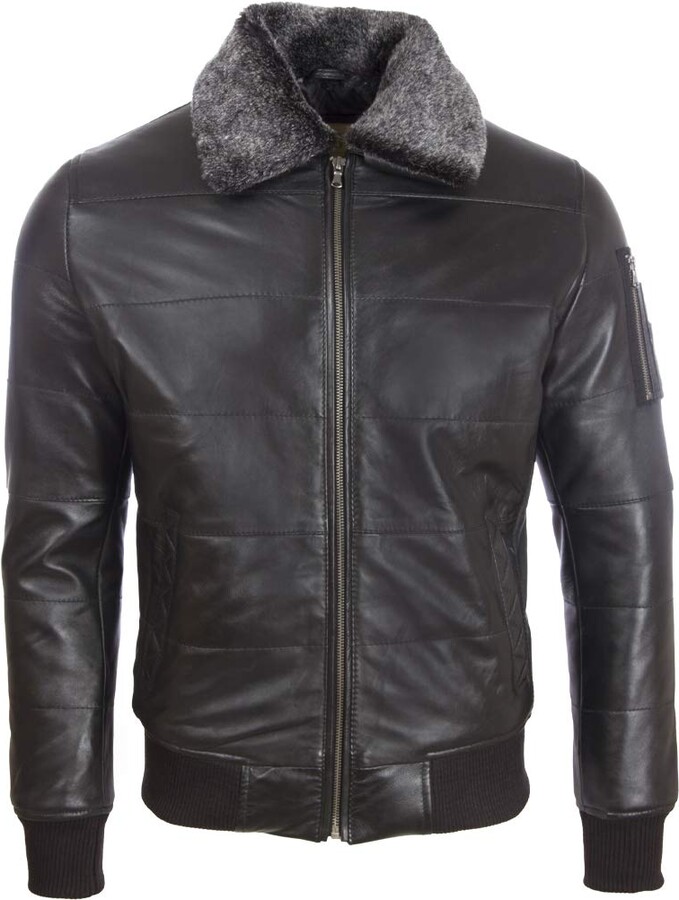 Aviatrix Men's Real Leather Pilot Aviator Fashion Jacket (ZADV) L Black ...