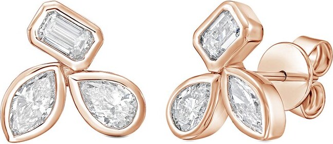 Diana M Lab Grown Diamonds Diana M. 14K Rose Gold 4.00 Ct. Tw. Lab-Grown Diamond Bezel Earrings
