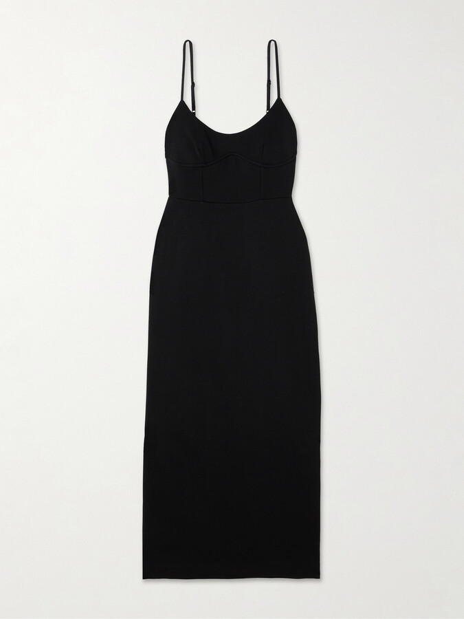 Leset Rio Corset Stretch-ponte Midi Dress - Black