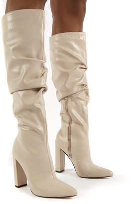 taupe knee high boots uk