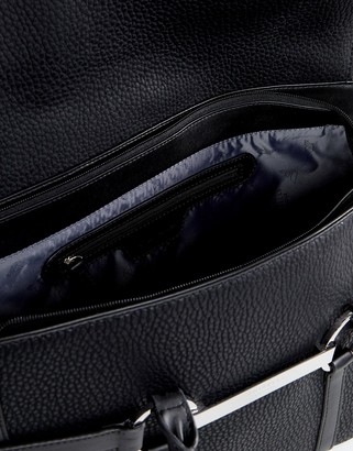 Fiorelli Barbican Foldover Black Tote Bag With Metal Bar Detail