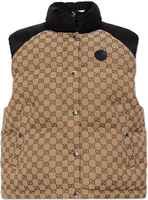 Gucci GG Supreme Pattern Padded Gilet - ShopStyle Vests
