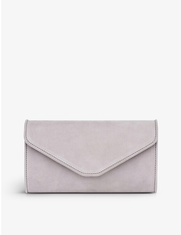 Gray Suede Clutch | ShopStyle