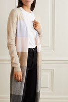 Thumbnail for your product : Madeleine Thompson Pricus Striped Cashmere Cardigan - Beige
