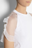 Thumbnail for your product : Chloé Ruffled silk-organza and cotton top