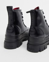 Thumbnail for your product : Buffalo David Bitton Aspha vegan lace up chunky heeled boots in black