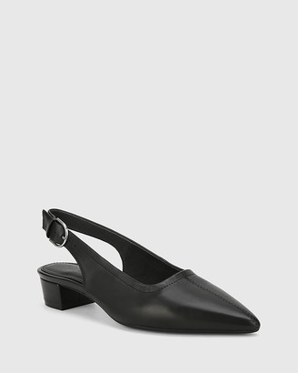 Wittner - Women's Black All Pumps - Andres Leather Pointed Toe Low Heel Slingbacks - Size One Size, 41 at The Iconic