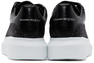 Alexander McQueen Black Glitter Oversized Sneakers