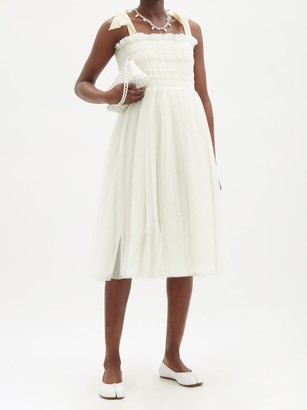 Molly Goddard Griffith Hand-smocked Tulle Dress - Ivory