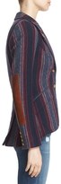 Thumbnail for your product : Smythe Women's Hunting Leather Trim Stripe Blazer