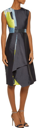 Raoul Raine Color-Block Wool And Silk-Blend Satin Mini Dress