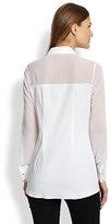 Thumbnail for your product : Alice + Olivia Sheer-Detail Collared Blouse
