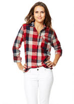 Thumbnail for your product : Delia's Oversized Lace-Back Flannel Button-Down Shirt