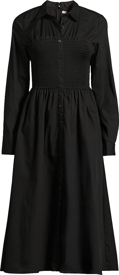 Hutch Women's Ellery Shirred Midi-Dress - Black - Size XXS