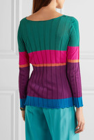 Thumbnail for your product : Etro Striped Ribbed Jersey Top - Purple