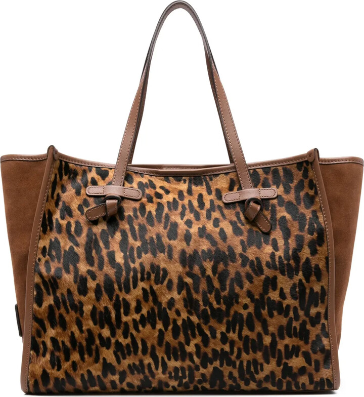 GIANNI CHIARINI Marcella leopard-print calf-hair tote bag