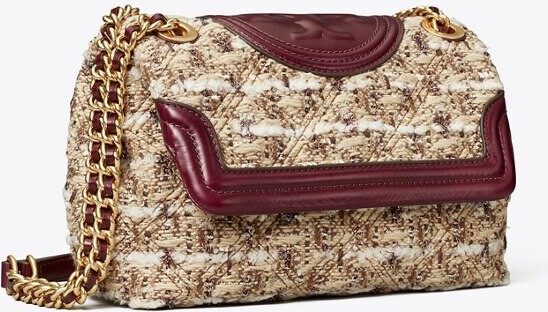 Tory Burch Fleming Soft Tweed Small Convertible Shoulder Bag - ShopStyle