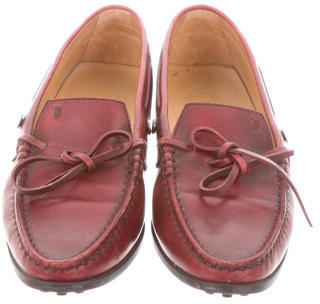 Tod's Leather Round-Toe Loafers