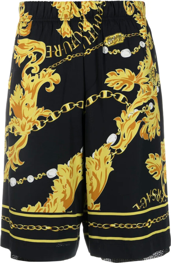 Versace Jeans Couture Barocco-print drop-crotch shorts