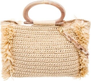 Carolina Santo Domingo Raffia Top Handle Bag