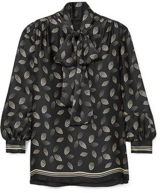 Anna Sui Pussy-bow Printed Silk-charmeuse Blouse