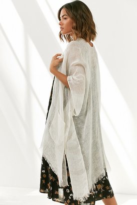 Urban Outfitters Yarn Dyed Linen Ruana Kimono