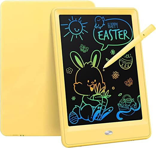Bravokids Toys for 3-6 Years Old Girls Boys, LCD Writing Tablet 10 Inch Doodle Board, Electronic Drawing Tablet Drawing Pads, Educational Birthday Gift for 3 4 5 6 7 8 Years Old Kids Toddler (Yellow)
