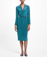 Thumbnail for your product : Brooks Brothers Silk Crepe V-Neck Dress