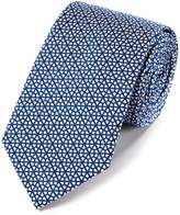 Thumbnail for your product : Charles Tyrwhitt Royal Blue and White Silk Geometric Classic Tie
