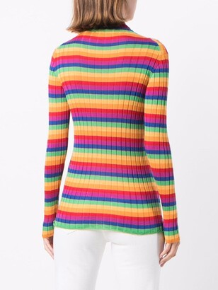 Mila Schon All Ribbed rainbow-striped cashmere jumper