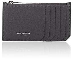 Saint Laurent Women's Leather Top-Zip Card Case - Gray