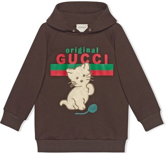 Gucci Children Original Gucci cat-embroidered hoodie