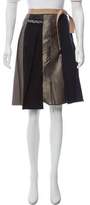Thumbnail for your product : Marni Distressed Knee-Length Skirt Navy Distressed Knee-Length Skirt