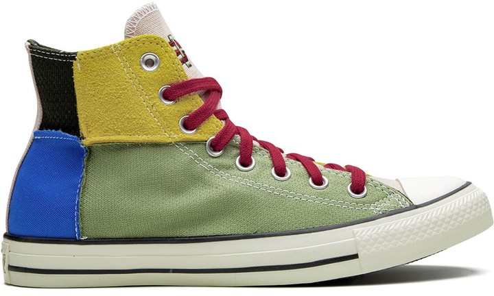 green patchwork converse