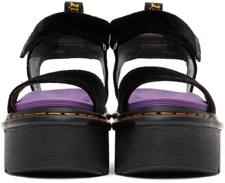 Dr. Martens Black X-Girl Edition Velvet Platform Sandals