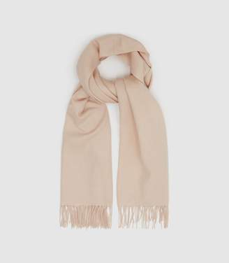 Reiss Saskia - Lambswool Cashmere Blend Scarf in Shell