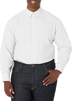 Izod Men's Big and Tall Button Down Long Sleeve Stretch Performance Solid Shirt