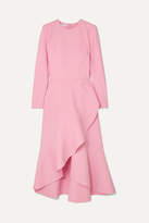 Thumbnail for your product : Oscar de la Renta Asymmetric Wool-blend Midi Dress - Pink