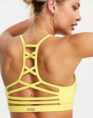 Abercrombie & Fitch all day medium support sports bra in yellow