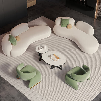 KANGLY Curvy sofa tea table combination