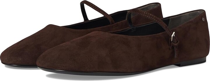 Tory Burch Mary Jane Ballet Women's Flat Shoes Dark Cocoa : 10.5 M, Leather/Nylon
