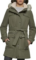 Thumbnail for your product : DKNY Faux Fur Hood Belted Anorak