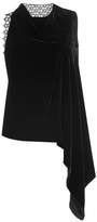 Thumbnail for your product : Roland Mouret Velvet Top with Asymmetric Hemline and Lace