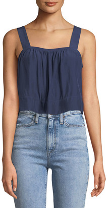 Ramy Brook Gwyn Square-Neck Sleeveless Cropped Top