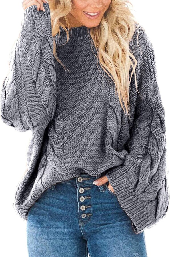 Womens Knit Grey Jumpers | Shop the world's largest collection of fashion |  ShopStyle