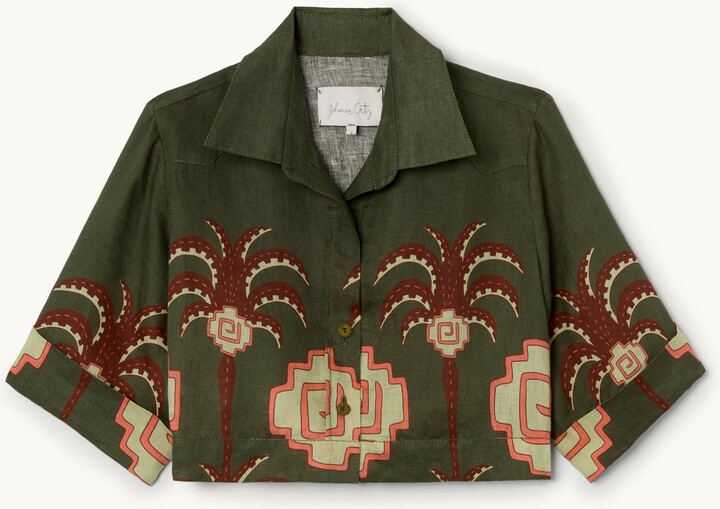 Johanna Ortiz Cumbi Shirt Green / Chocolate / Pink 6