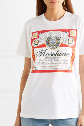 Moschino Budweiser Printed Cotton-jersey T-shirt - Red