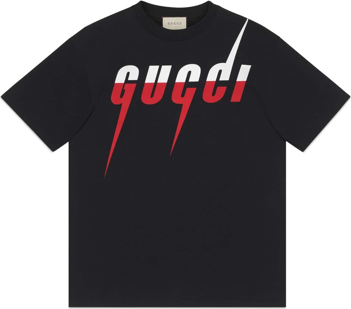 white and red gucci shirt