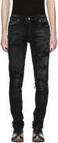 Thumbnail for your product : Amiri Black Leather Patch MX-1 Jeans