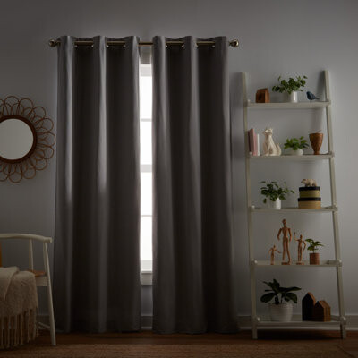 Dream Factory Solid Color Blackout Thermal Grommet Curtain Panel Pair